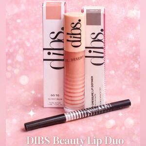 ✨ DIBS Beauty Lip Duo – Go To Glossy Balm and No Pressure Lip Definer Set ✨ New
